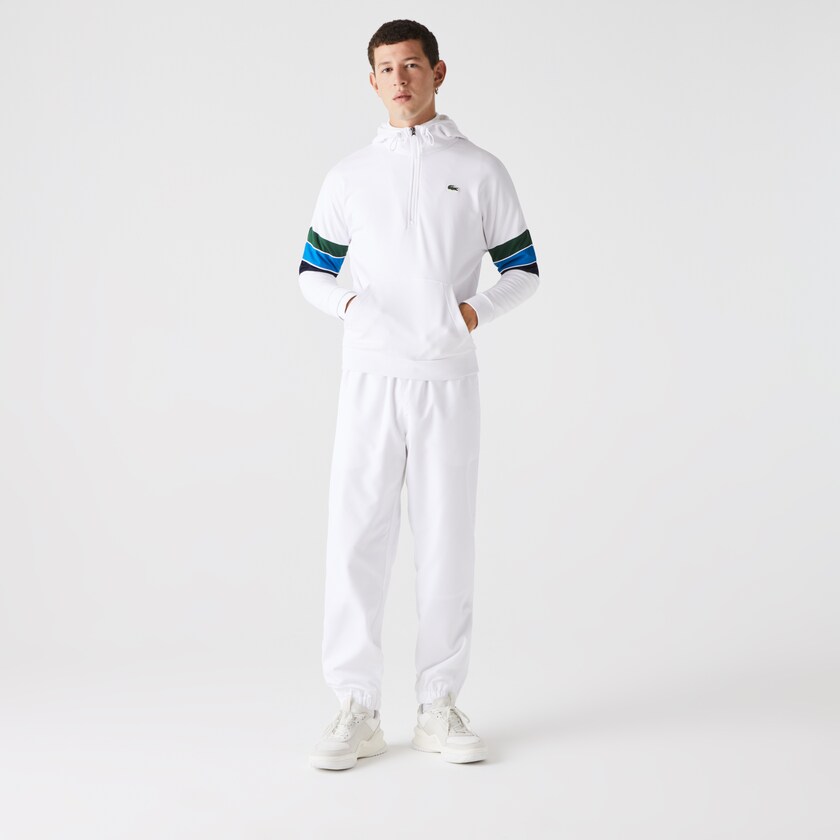 Moletons Branco Verdes Azuis Azul Marinho Azuis Branco Masculino Lacoste SPORT Hooded Colorblock Fleece GN5-97869X6