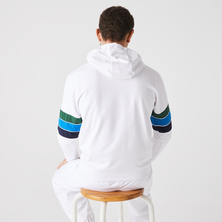 Moletons Branco Verdes Azuis Azul Marinho Azuis Branco Masculino Lacoste SPORT Hooded Colorblock Fleece GN5-97869X6