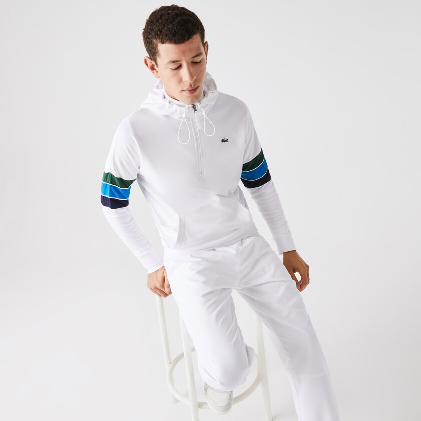 Moletons Branco Verdes Azuis Azul Marinho Azuis Branco Masculino Lacoste SPORT Hooded Colorblock Fleece GN5-97869X6
