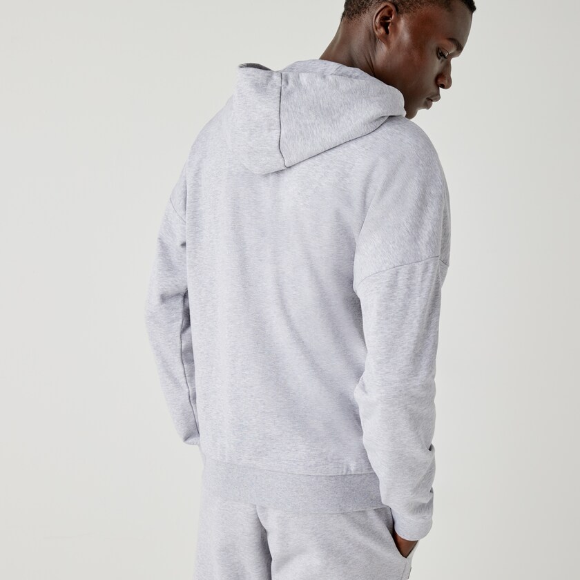 Moletons Cinzentas Azul Marinho Azuis Azuis Verdes Branco Masculino Lacoste SPORT Hooded Colorblock Fleece Zip ZA0-35053I1