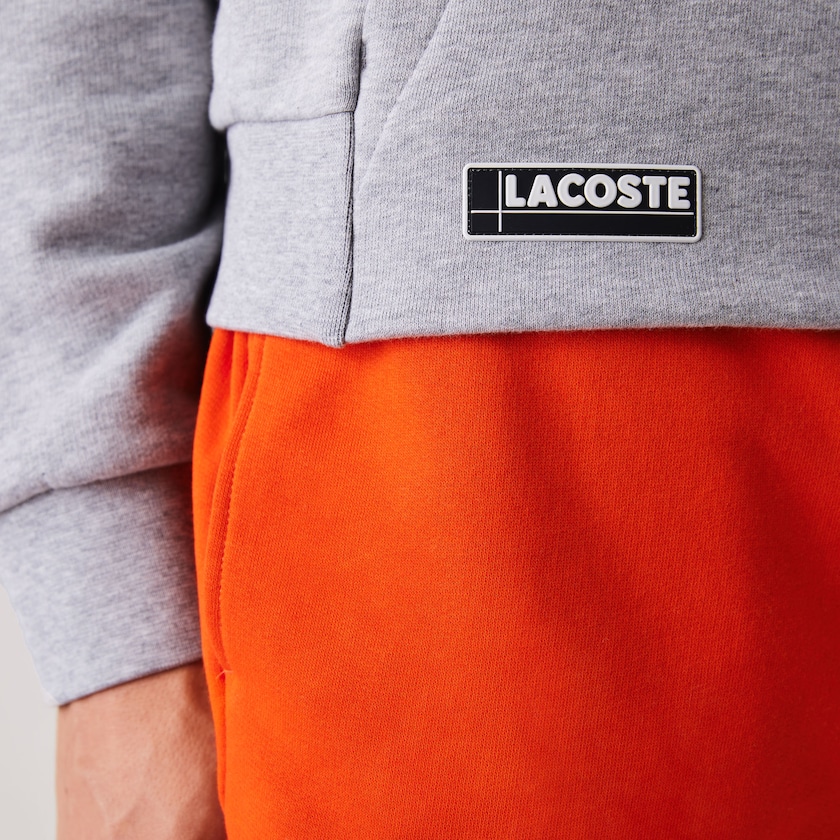 Moletons Cinzentas Vermelhas Masculino Lacoste SPORT Hooded Contrast Fleece LS6-92699J8