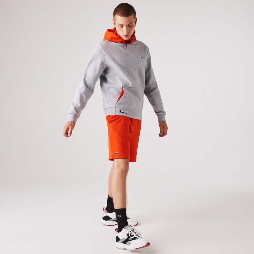 Moletons Cinzentas Vermelhas Masculino Lacoste SPORT Hooded Contrast Fleece LS6-92699J8