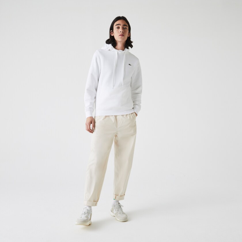 Moletons Branco Masculino Lacoste SPORT Hooded Fleece KK1-64686S9