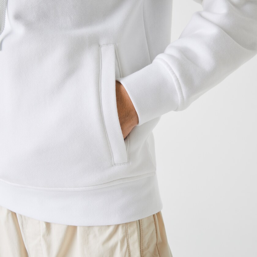 Moletons Branco Masculino Lacoste SPORT Hooded Fleece KK1-64686S9