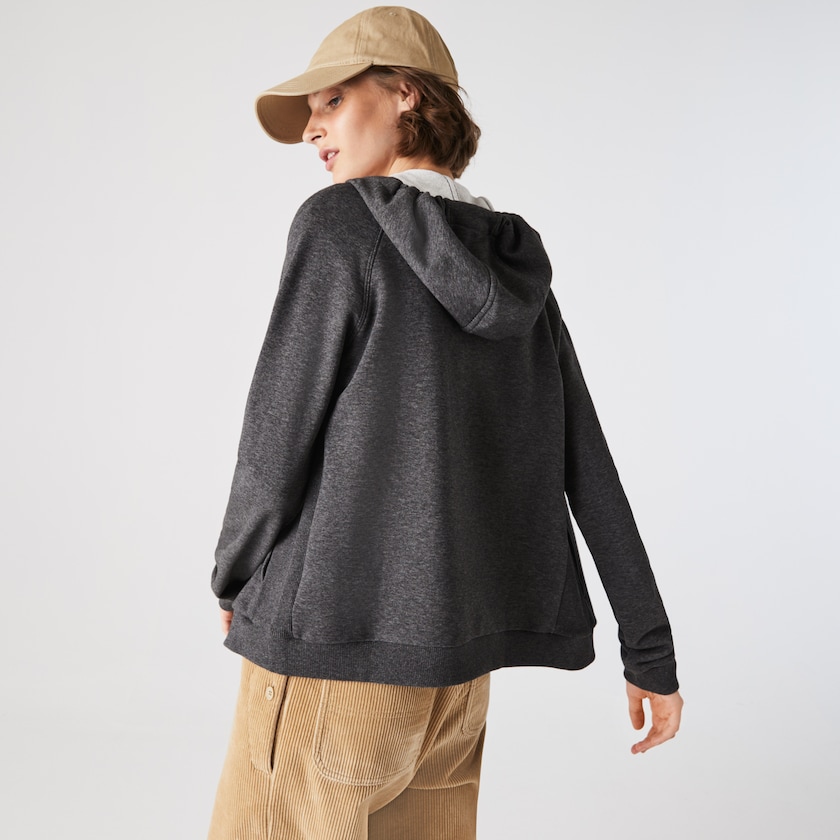 Moletons Cinzentas Feminino Lacoste SPORT Hooded Fleece Zip Tennis LA9-50115X7