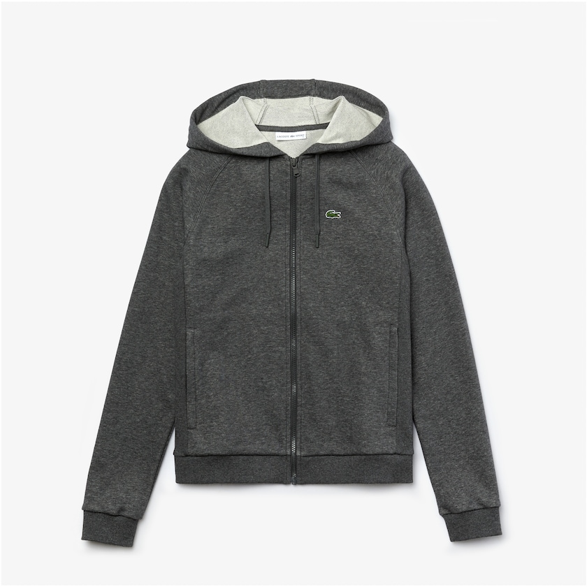 Moletons Cinzentas Feminino Lacoste SPORT Hooded Fleece Zip Tennis LA9-50115X7
