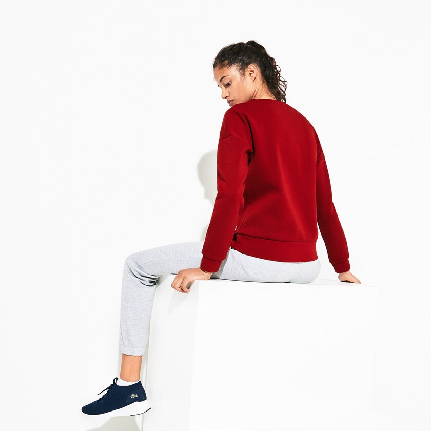 Moletons Vermelhas Escuro Feminino Lacoste SPORT Oversize Croc Cotton-Blend ZA9-55115R0