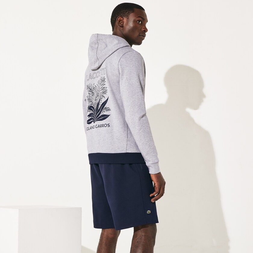 Moletons Cinzentas Azul Marinho Azuis Branco Masculino Lacoste SPORT Roland Garros Hooded Zip-Up LL4-98859G2