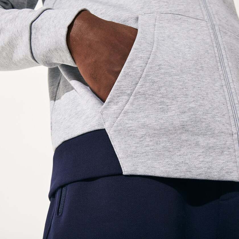 Moletons Cinzentas Azul Marinho Azuis Branco Masculino Lacoste SPORT Roland Garros Hooded Zip-Up LL4-98859G2