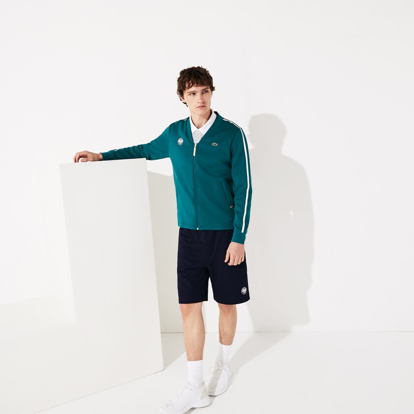 Moletons Verdes Branco Vermelhas Masculino Lacoste SPORT Roland Garros V-Neck Zip NT5-79757A2
