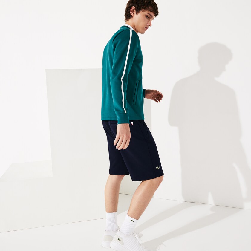 Moletons Verdes Branco Vermelhas Masculino Lacoste SPORT Roland Garros V-Neck Zip NT5-79757A2