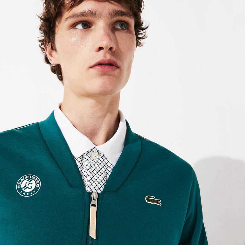 Moletons Verdes Branco Vermelhas Masculino Lacoste SPORT Roland Garros V-Neck Zip NT5-79757A2