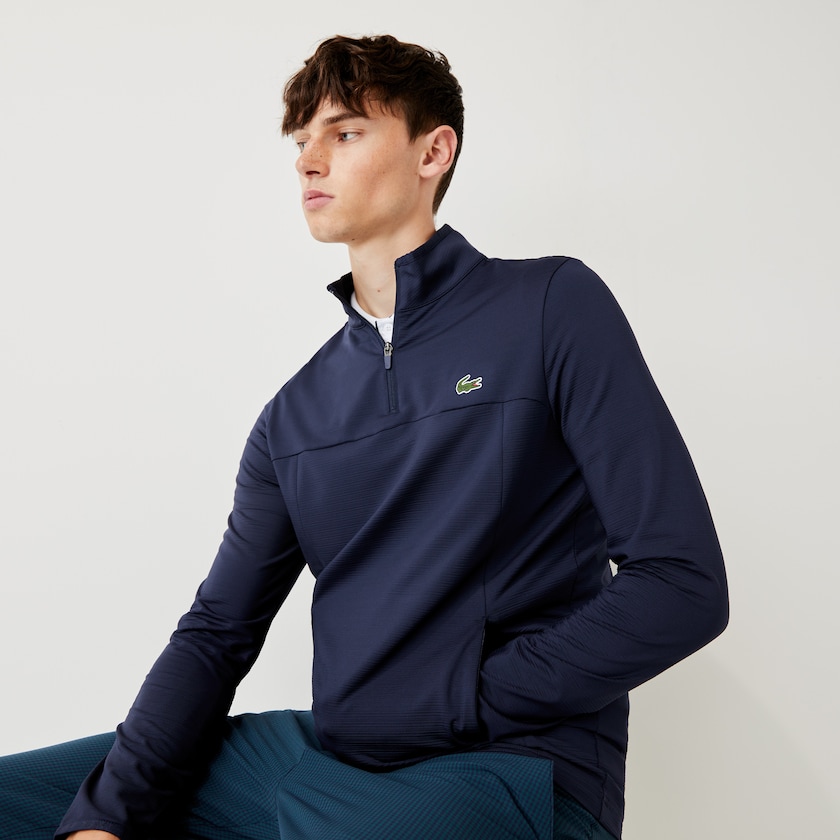 Moletons Azul Marinho Azuis Masculino Lacoste SPORT Stretch Zippered Collar AJ4-44074W3