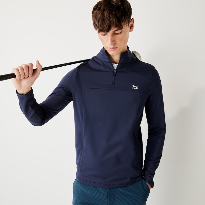 Moletons Azul Marinho Azuis Masculino Lacoste SPORT Stretch Zippered Collar AJ4-44074W3