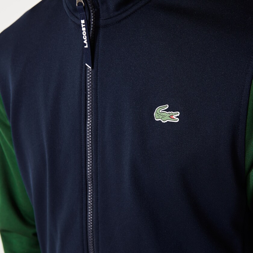 Moletons Azul Marinho Azuis Verdes Masculino Lacoste SPORT Two-Tone Technical Piqué Zip ER5-16421J9