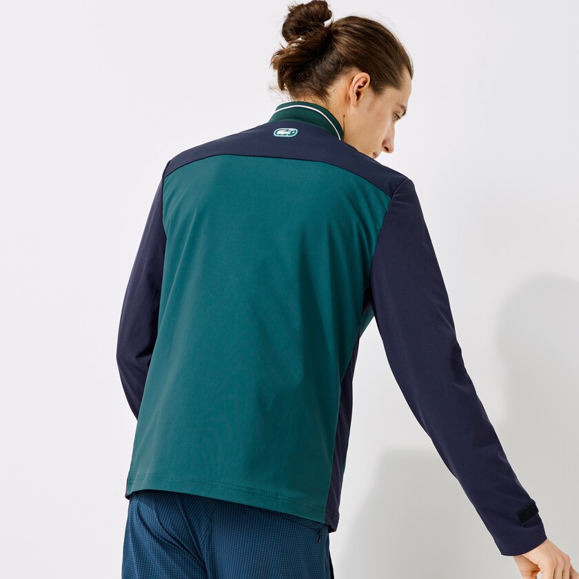 Moletons Verdes Azul Marinho Azuis Branco Masculino Lacoste SPORT Two-Tone Zippered Golf QG3-29982K0