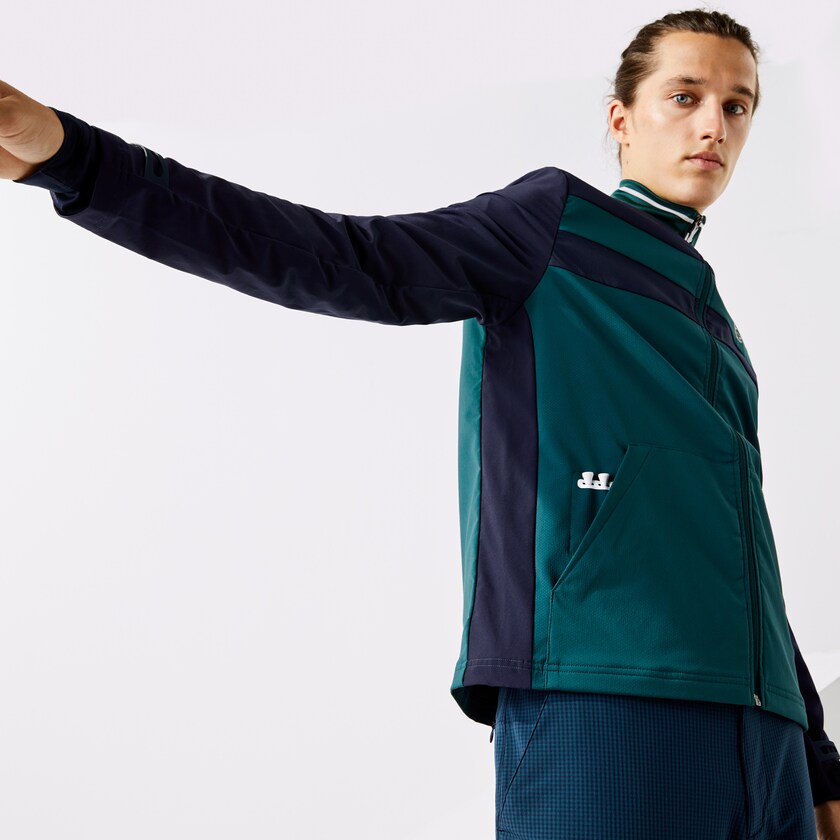 Moletons Verdes Azul Marinho Azuis Branco Masculino Lacoste SPORT Two-Tone Zippered Golf QG3-29982K0