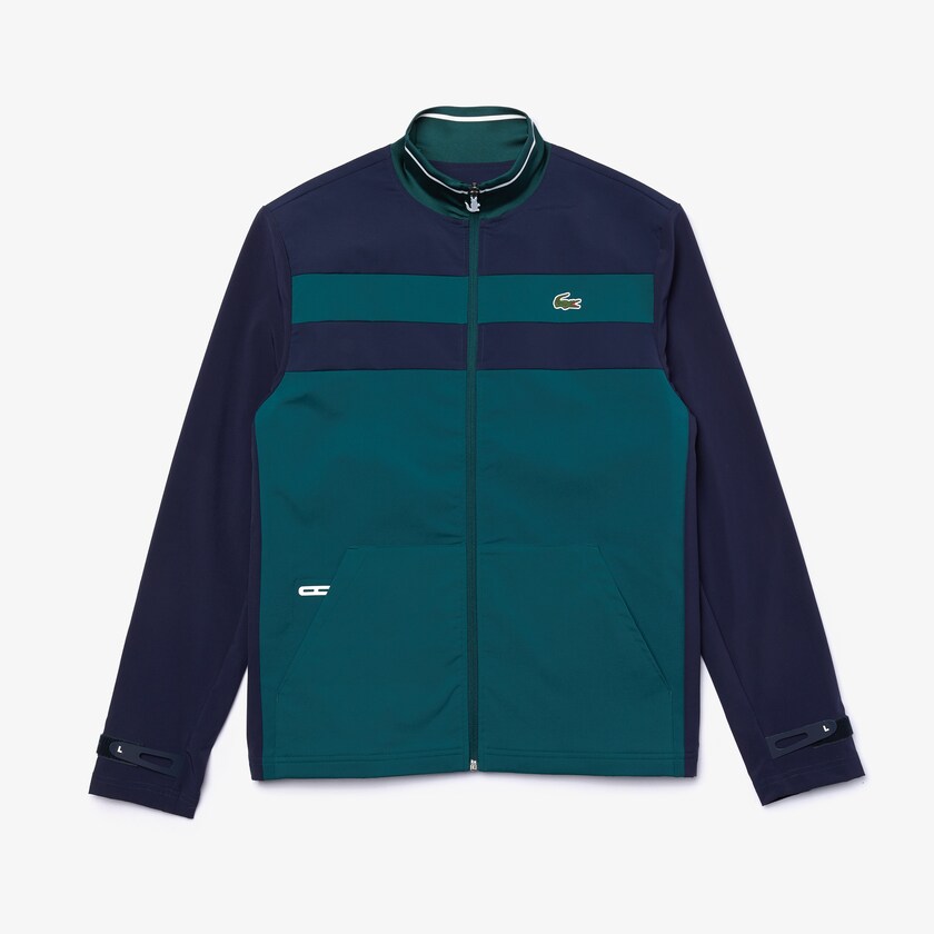 Moletons Verdes Azul Marinho Azuis Branco Masculino Lacoste SPORT Two-Tone Zippered Golf QG3-29982K0