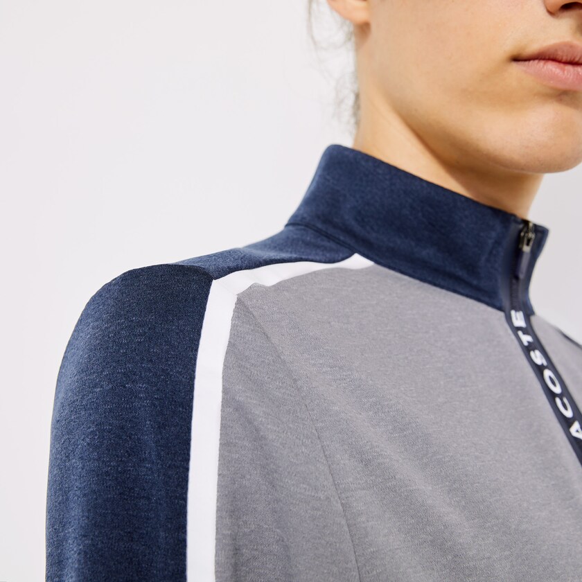 Moletons Cinzentas Azul Marinho Azuis Branco Masculino Lacoste SPORT Zip Stand-Up Collar Stretch Golf BR8-51215C4