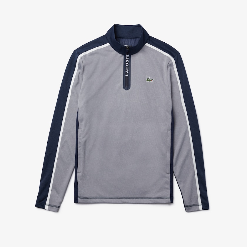 Moletons Cinzentas Azul Marinho Azuis Branco Masculino Lacoste SPORT Zip Stand-Up Collar Stretch Golf BR8-51215C4