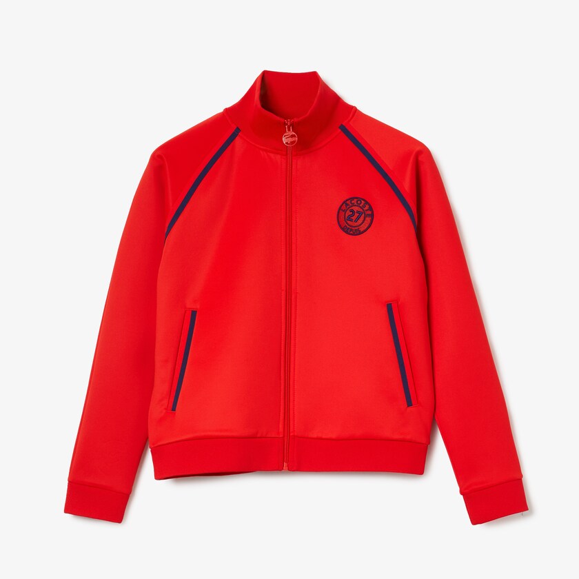 Moletons Vermelhas Azuis Vermelhas Feminino Lacoste Stand-Up Collar Vintage Style Zip RM1-11401H0