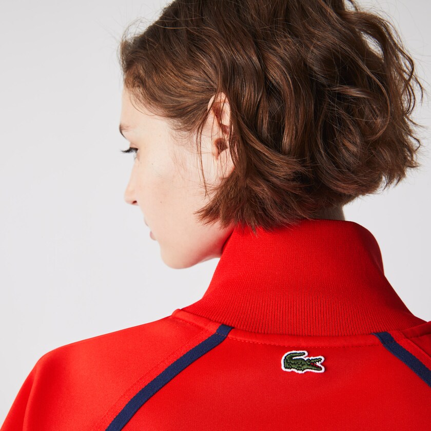 Moletons Vermelhas Azuis Vermelhas Feminino Lacoste Stand-Up Collar Vintage Style Zip RM1-11401H0