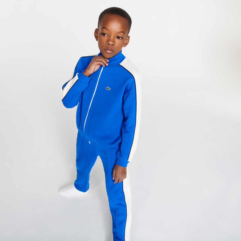 Moletons Azuis Branco Azul Marinho Azuis Criança Lacoste Two-Tone Cotton Fleece Zip IA3-29792U2