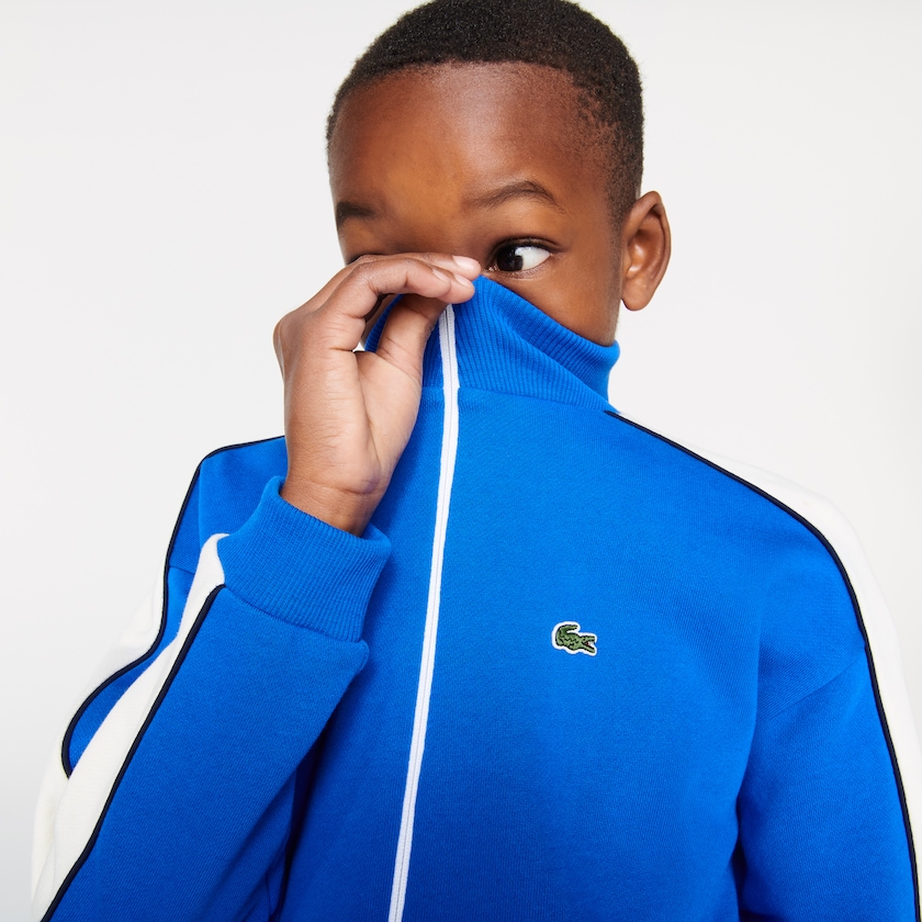 Moletons Azuis Branco Azul Marinho Azuis Criança Lacoste Two-Tone Cotton Fleece Zip IA3-29792U2