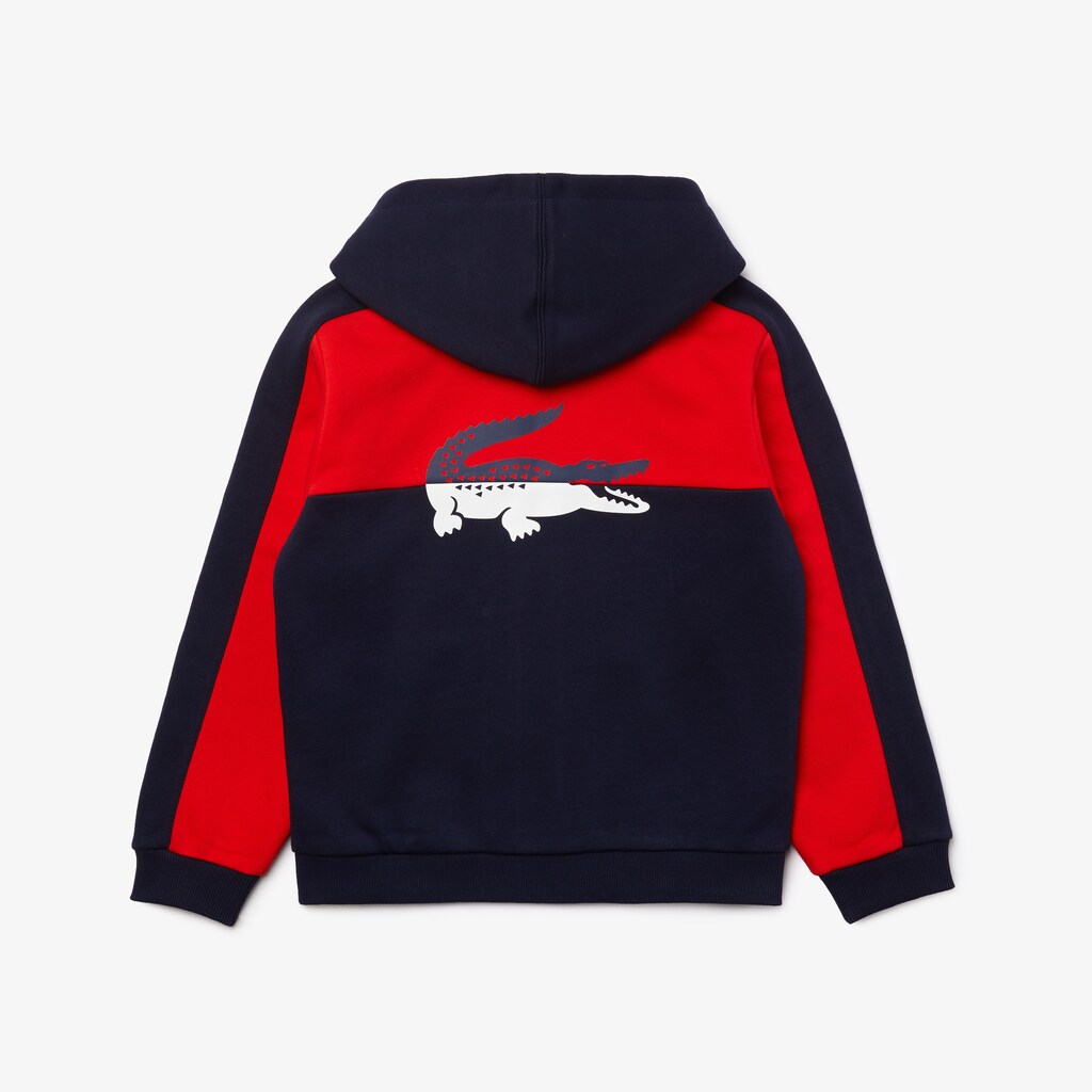 Moletons Azul Marinho Azuis Vermelhas Criança Lacoste Two-Tone Croc-Print Hooded Zip NP1-64346E7