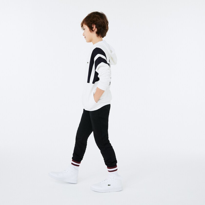 Moletons Branco Azul Marinho Azuis Criança Lacoste Vintage Style Hooded Fleece Zip AH2-70717Y6
