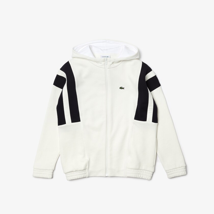 Moletons Branco Azul Marinho Azuis Criança Lacoste Vintage Style Hooded Fleece Zip AH2-70717Y6