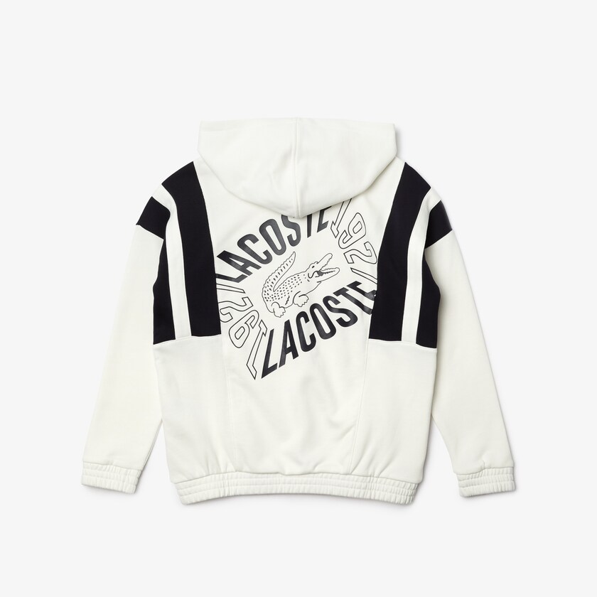 Moletons Branco Azul Marinho Azuis Criança Lacoste Vintage Style Hooded Fleece Zip AH2-70717Y6