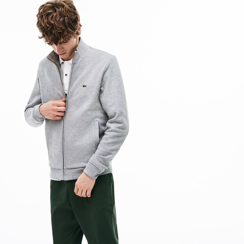 Moletons Cinzentas Masculino Lacoste Zip Fleece AF0-80298N2