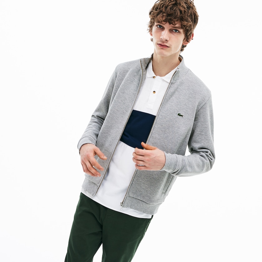 Moletons Cinzentas Masculino Lacoste Zip Fleece AF0-80298N2