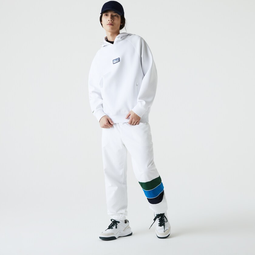Moletons Branco Masculino Lacoste Zip Pocket Hooded With Badge UN4-66026P2