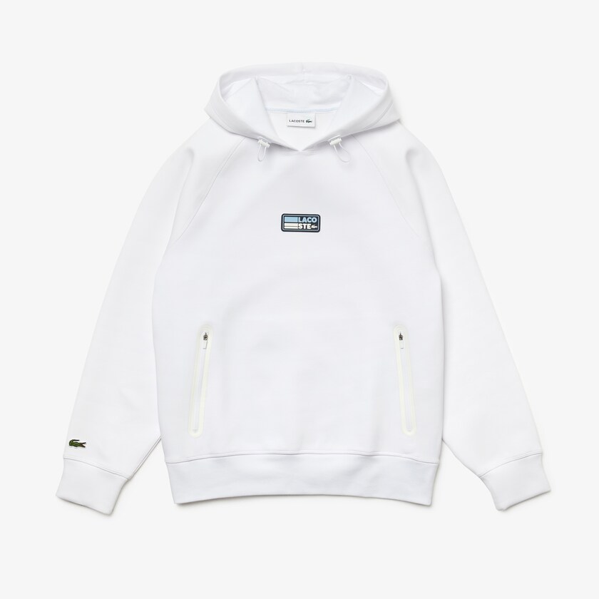 Moletons Branco Masculino Lacoste Zip Pocket Hooded With Badge UN4-66026P2
