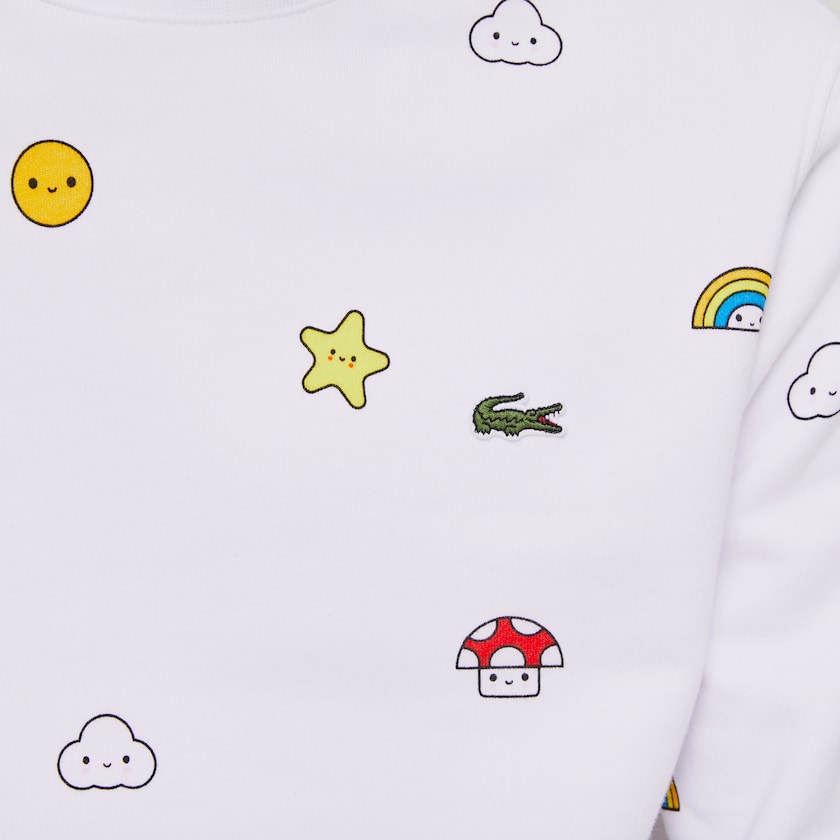 Moletons Branco Feminino Lacoste x FriendsWithYou Design YE4-35023N3