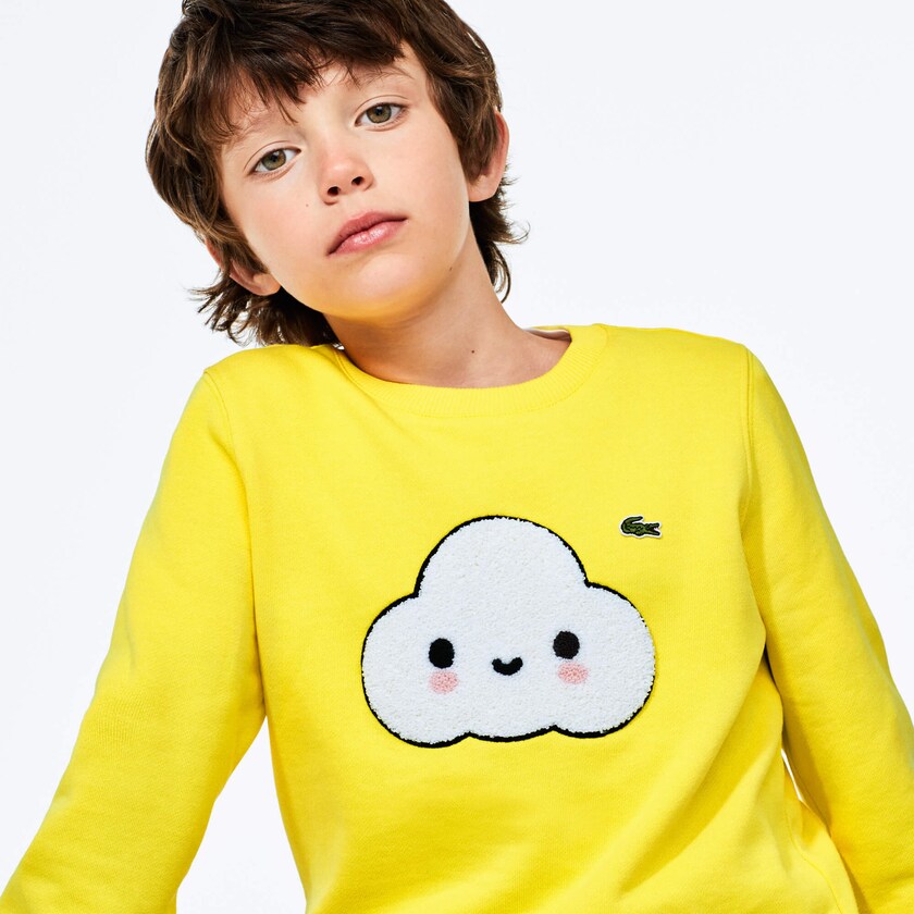 Moletons Amarelas Criança Lacoste x FriendsWithYou Graphic Crew Neck Cotton KX1-15771L4