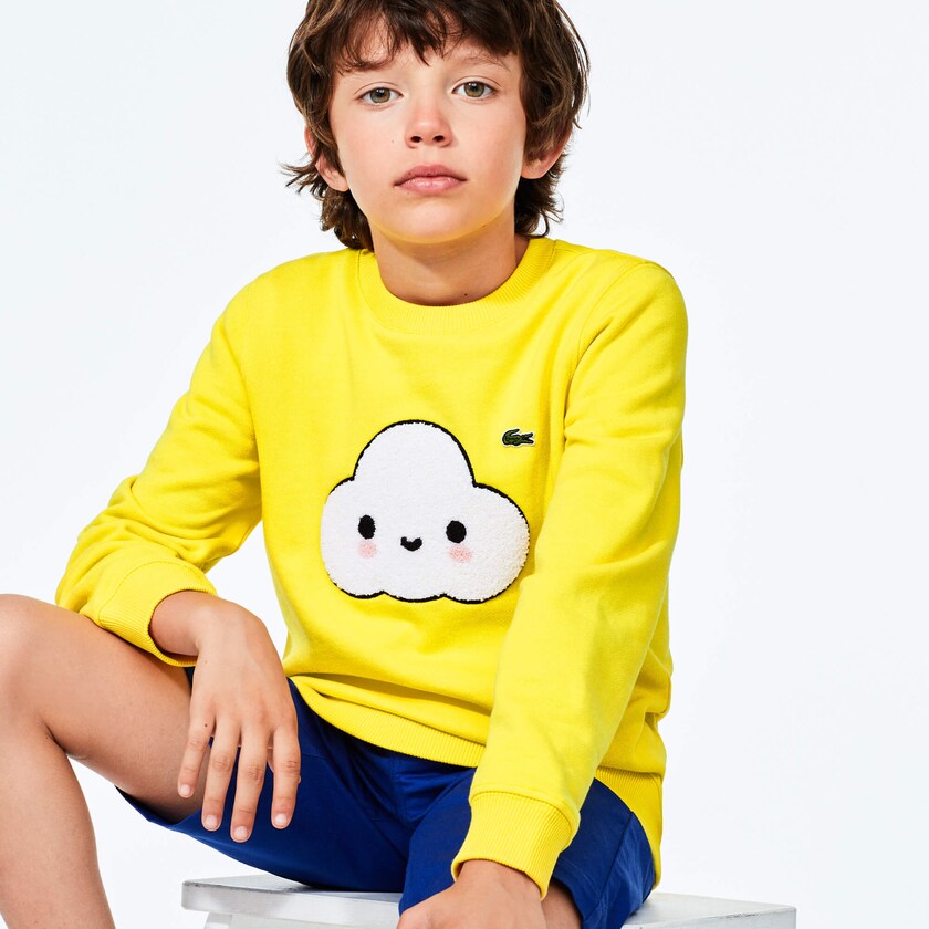 Moletons Amarelas Criança Lacoste x FriendsWithYou Graphic Crew Neck Cotton KX1-15771L4