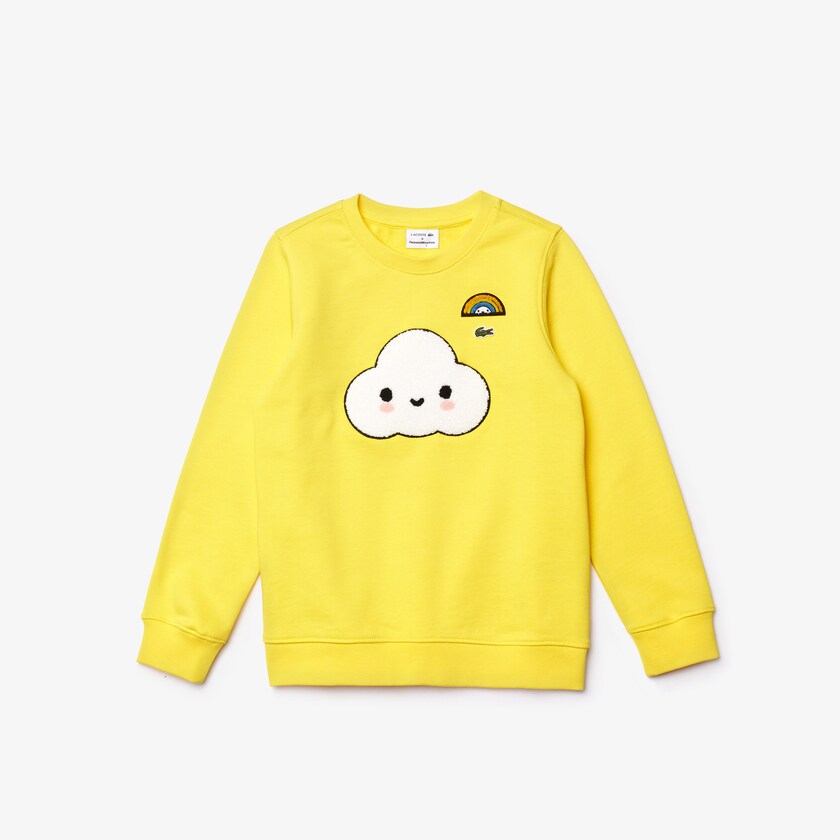 Moletons Amarelas Criança Lacoste x FriendsWithYou Graphic Crew Neck Cotton KX1-15771L4