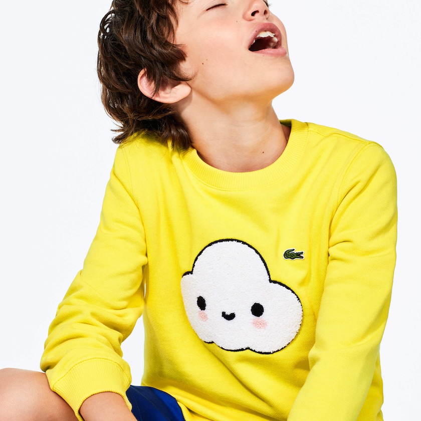 Moletons Amarelas Criança Lacoste x FriendsWithYou Graphic Crew Neck Cotton KX1-15771L4