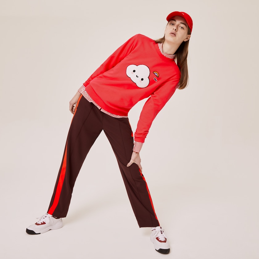 Moletons Vermelhas Feminino Lacoste x FriendsWithYou Print GI9-83058O9