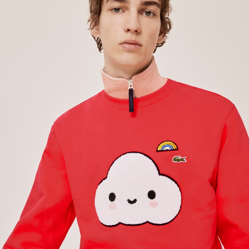 Moletons Vermelhas Masculino Lacoste x FriendsWithYou Print OS8-24602Q3