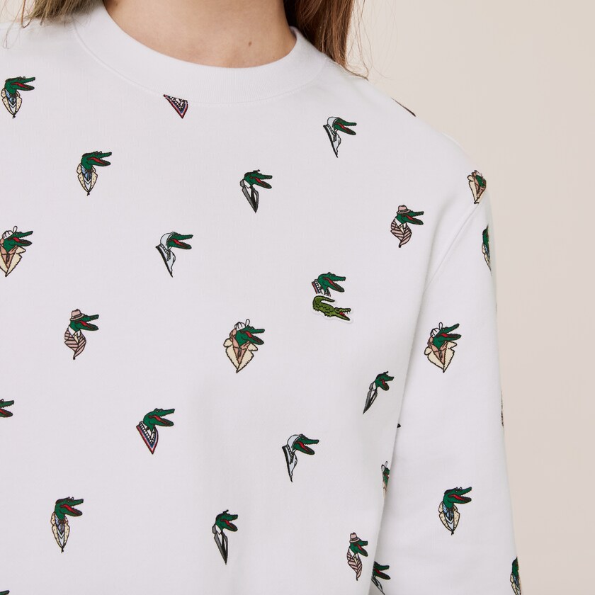 Moletons Branco Masculino Lacoste x Jean-Michel Tixier Print VQ7-19701X0