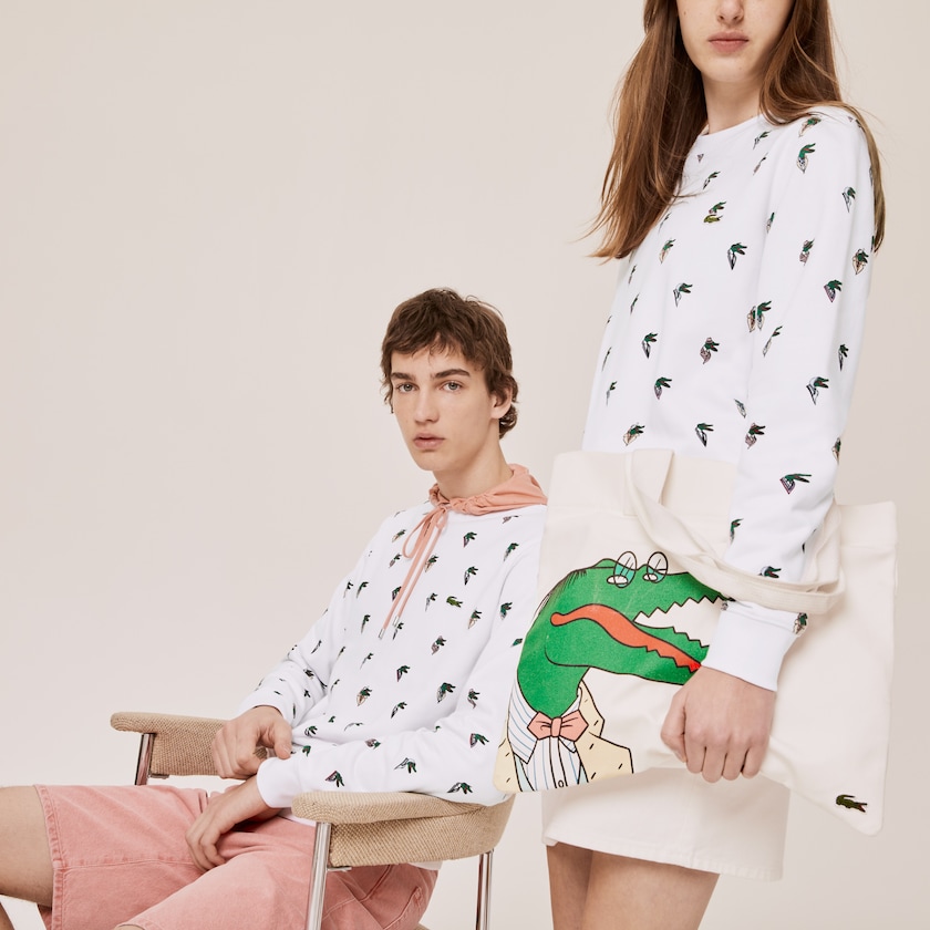 Moletons Branco Masculino Lacoste x Jean-Michel Tixier Print VQ7-19701X0