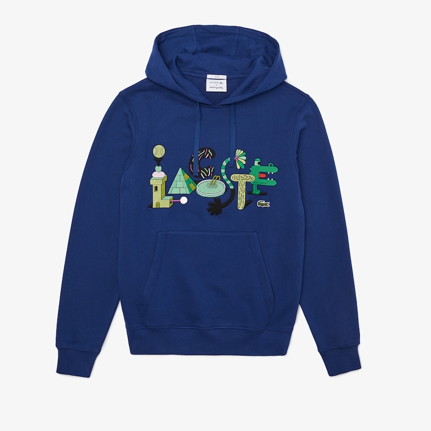 Moletons Azul Marinho Azuis Masculino Lacoste x Jeremyville Print Hooded NM9-07090Q9