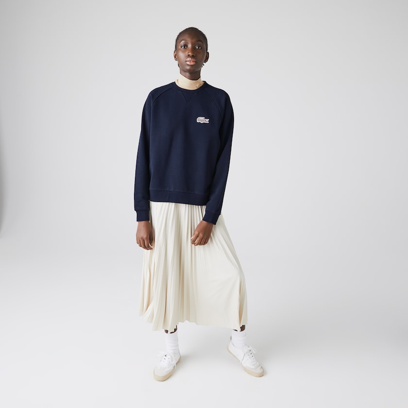 Moletons Azul Marinho Azuis Branco Feminino Lacoste x National Geographic Cotton Fleece JX2-70447H0