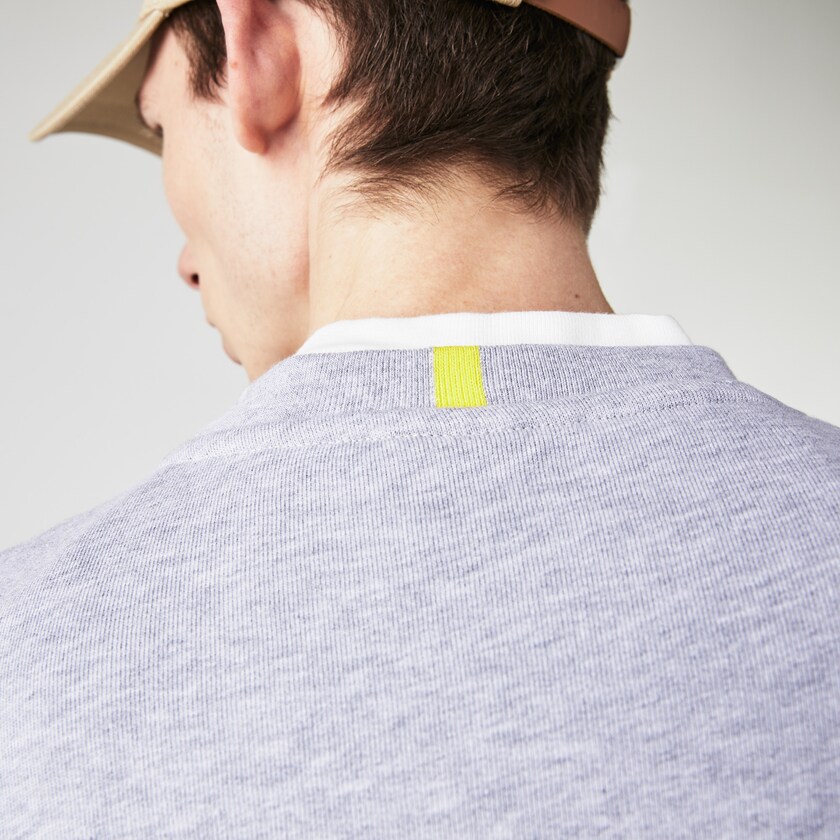Moletons Cinzentas Branco Masculino Lacoste x National Geographic Organic Cotton OI8-89998P7