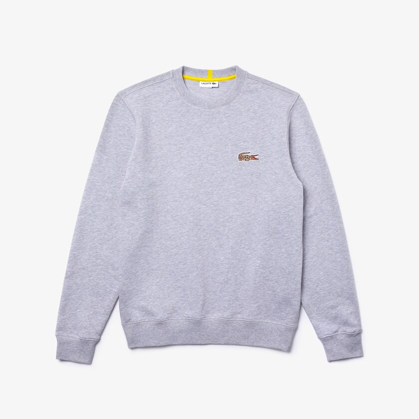 Moletons Cinzentas Branco Masculino Lacoste x National Geographic Organic Cotton OI8-89998P7