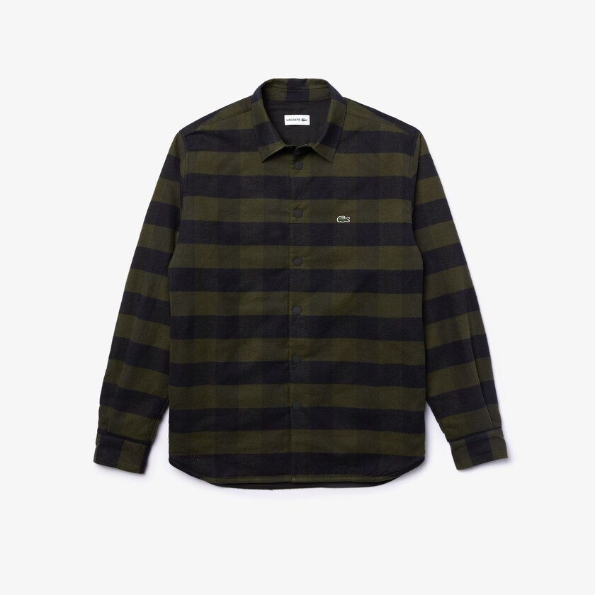 Sobrecamisas Caqui Verdes Pretas Masculino Lacoste Checked Quilted Cotton Flannel HC9-18451U9